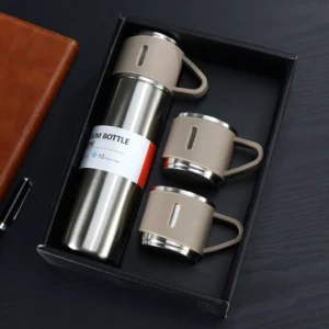 Vacuum Flask Set 3 Cup Double Layer Stainless Steel