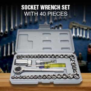 Aiwa 40-Piece Toolkit Socket Wrench & Screwdriver Set