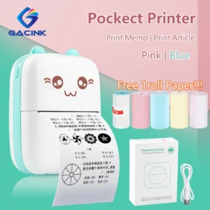 Pocket Inkless Mini Printer – Thermal Portable Bluetooth Wireless